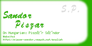 sandor piszar business card